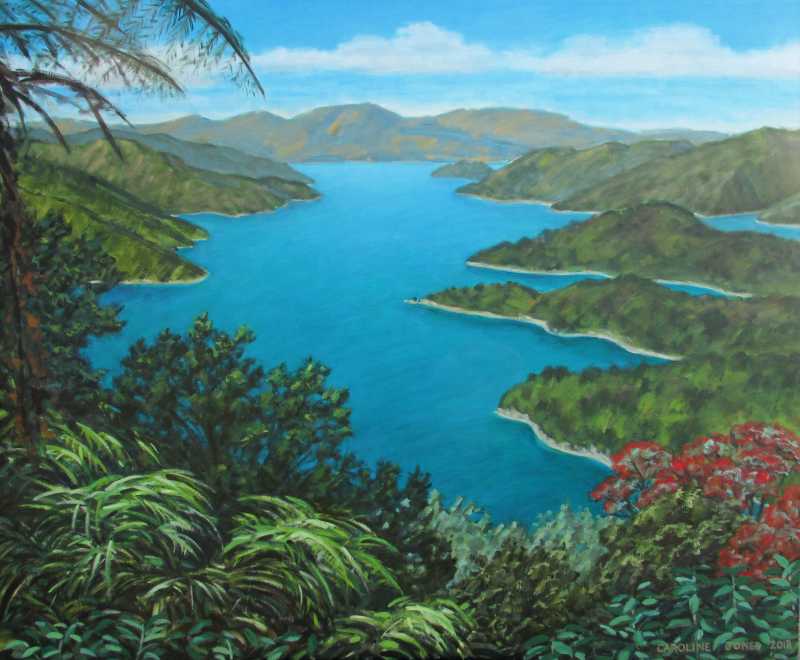Fitzroy Bay, commissioned painting by Caroline Jones